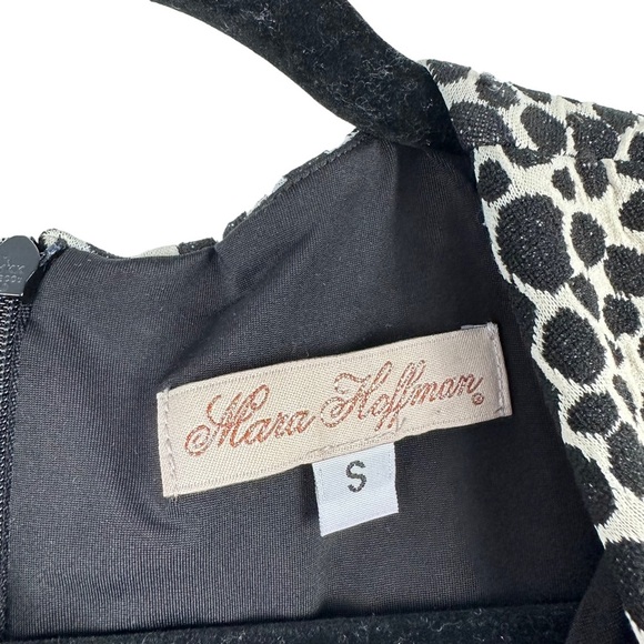 Mara Hoffman Sz S Women's Black White Spotted Fit and Flare Long Sleeve Dress - Picture 3 of 12